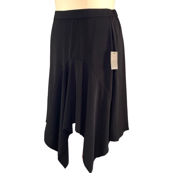 ELOQUII Black Asymmetric Handkerchief Midi Skirt NWT SZ 18 SZ 20 - Picture 4 of 6